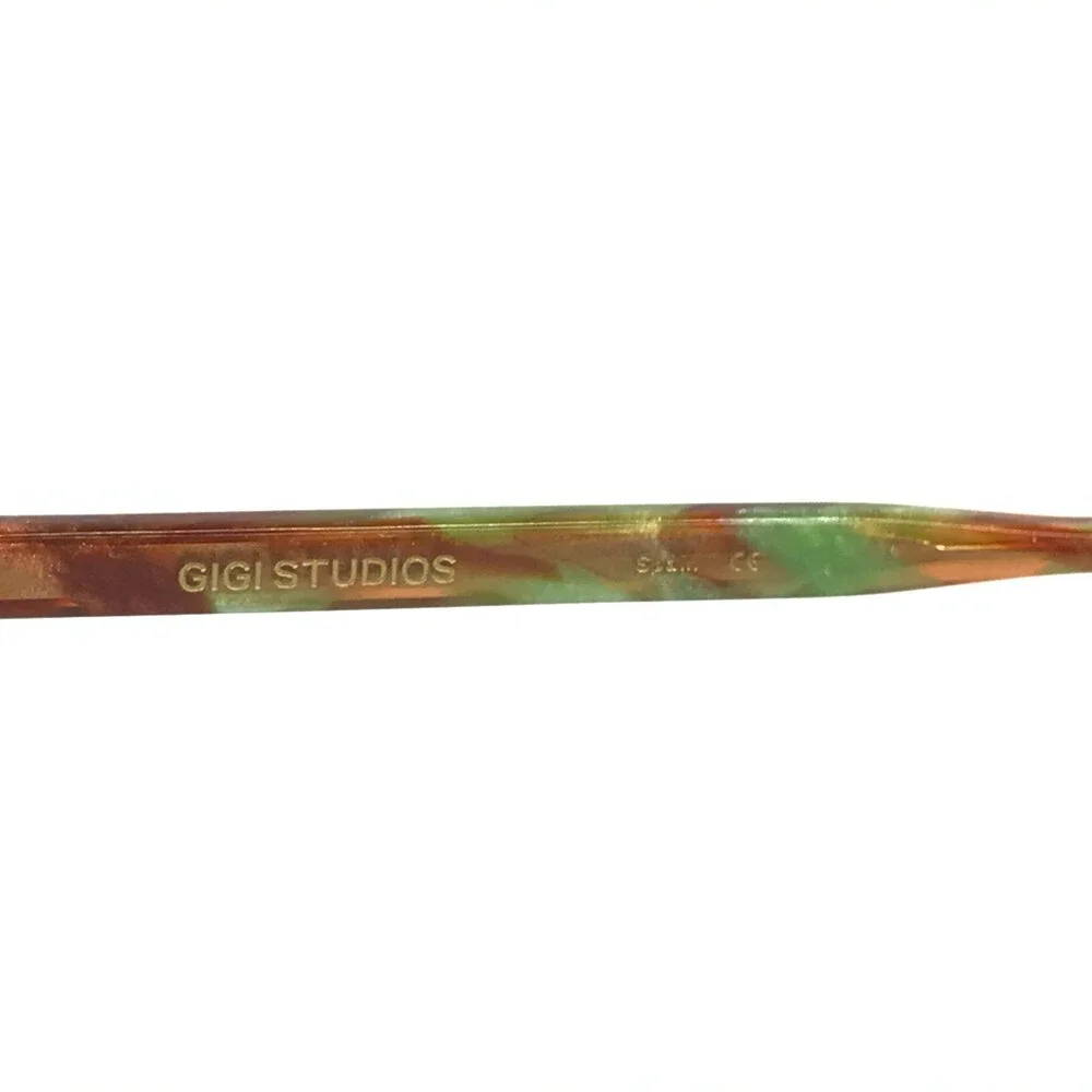 Gigi Studios Eyeglasses Frames BROOKS 64900/18 Brown Green Red Horn 48-19-145